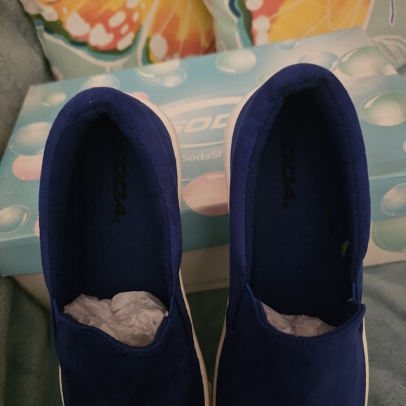 Soda Women's Royal Blue Slip-On Flats - Picture 8 of 10